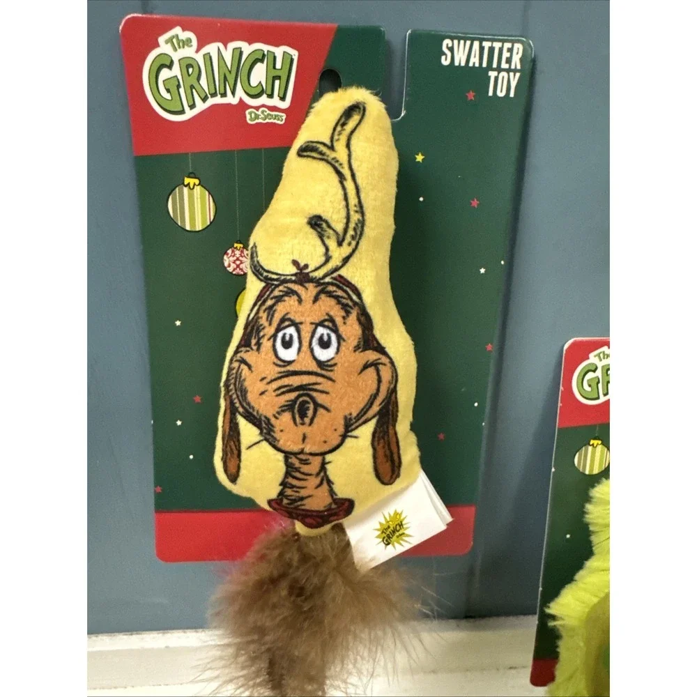 Lot Of 2 THE GRINCH Christmas CAT‎ Toys Cat Kicker + Swatter Toy NEW